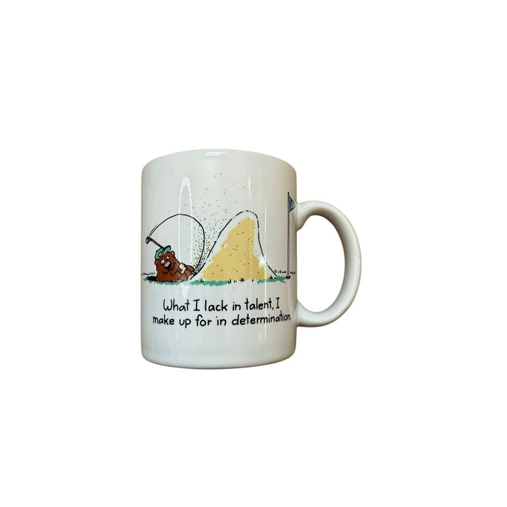 80s Vintage Hallmark Graphic Funny Golf Coffee Mug White